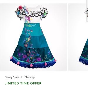 Disney Encanto Mirabel Costume Dress Embroidered Girls Size 4‎-6X